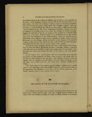 III. The Region of Savannahs or Prairies.