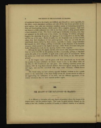 III. The Region of Savannahs or Prairies.