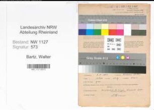 Entnazifizierung Walter Bartz , geb. 02.11.1901 (Lehrer)