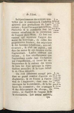 §. 10. De la balance, du crédit, de l´intérêt de l´argent, & de la circulation.