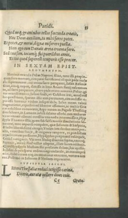In Sextam Epist. Argumentum.