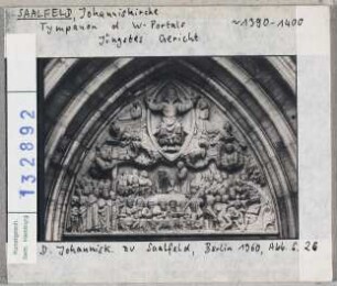 Saalfeld: Johanniskirche, Westportal, Tympanon, Jüngstes Gericht