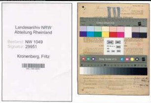 Entnazifizierung Fritz Kronenberg , geb. 07.11.1900 (Stadtangestellter)