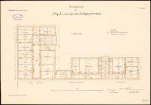 Dienstgebäude für das Korpskommando der Landgendarmerie, Berlin-Moabit: Dienstgebäude: Grundriss 1. Obergeschoss 1:100