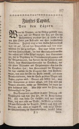 Fünftes Capitel. Von den Lägern