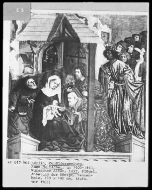 Die Flügel des Wurzacher Altars — Vier Szenen des Marienlebens, durch übergreifende Architektur zusammengefaßt — Die Anbetung der Könige