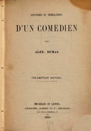 Aventures et tribulations d'un comédien