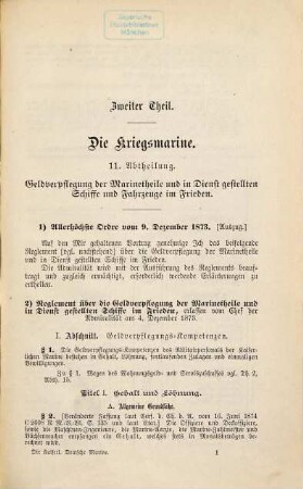 Die kaiserlich deutsche Marine in Organisation, Kommando und Verwaltung. 2,11