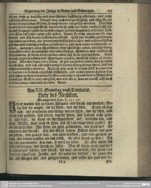 Am XIII. Sonntag nach Trinitatis. Liebe des Nechsten. Evangelium Luc. X, 23-37