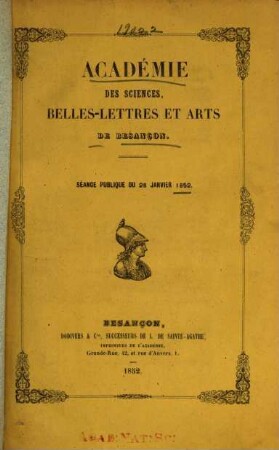 Séances publiques. 1852