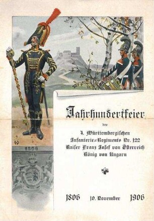 Programm zum Frühschoppen im Kasino anlässlich der Jahrhundert-Feier des IR 122