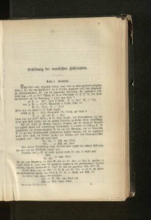 Erklärung der nautischen Schiffstafeln.