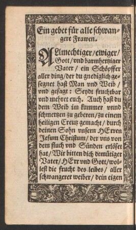 Ein gebet für alle schwangere Frawen.