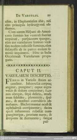 Caput II. Variolarum Descriptio