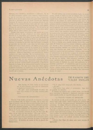 Nuevas anécdotas de Ramón del Valle Inclán