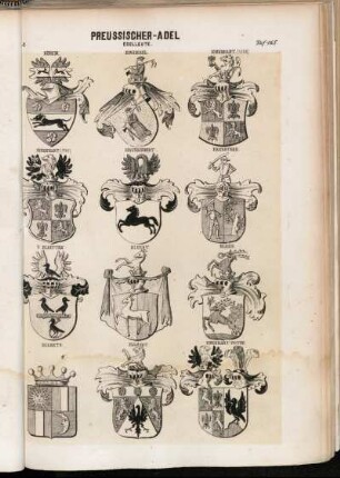 Taf. 165. Einem. - Einsiedel. - Eisenhart (1596). - Eisenhart (1786). - Eisenschmidt. - Ekensteen. - V. Elditten. - Elendt. - Elern. - Ellerts. - Ellrodt. - Eisenhart-Rothe