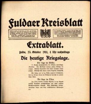 Zweite Ausgabe vom Freitag, den 23. Oktober 1914.