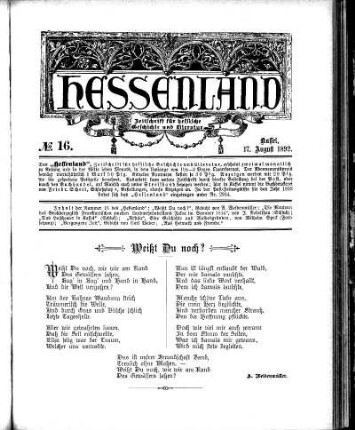 No. 16, 17. August 1892