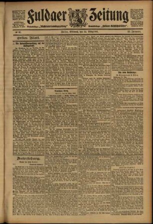 Erste Ausgabe vom Mittwoch, den 14. März 1906.