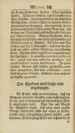 Der Ehestand wird nicht recht angefangen