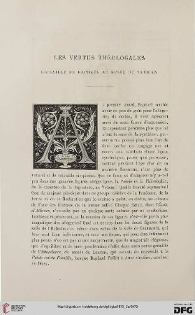 2. Pér. 12.1875: Les vertus théologales grisaille de Raphaël au musée du Vatican