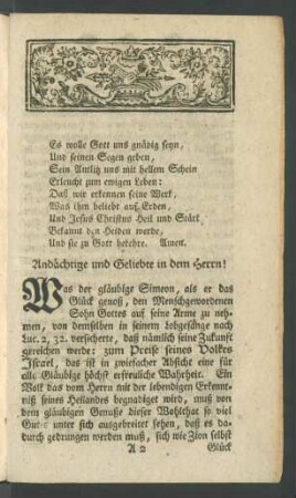 Andächtige und Geliebte in dem Herrn!