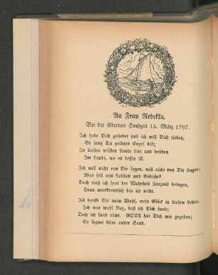An Frau Rebekka.