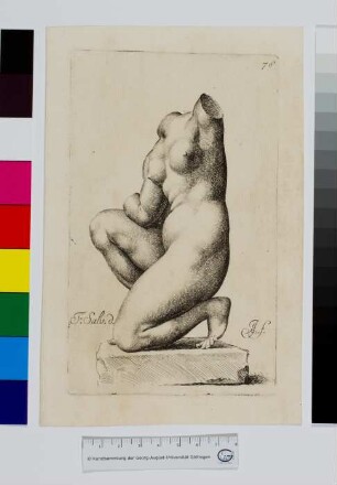 Kniende Venus mit erhobenem Arm