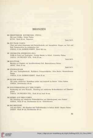 Bronzen (Nr. 385-422)