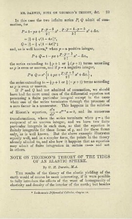Note on Thomson's theory of the tides of an elastic sphere.