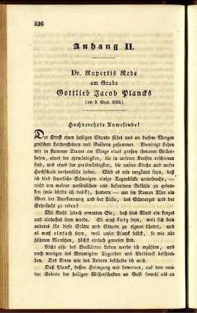 Dr. Rupertis Rede am Grabe Gottlieb Jacob Plancks