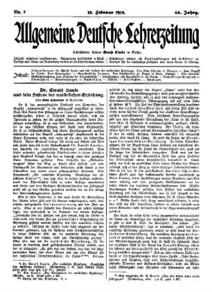 Dr. Ewald Haufe und sein System der natürlichen Erziehung