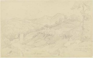 Landschaft mit Bildstock bei Civitella, dem heutigen Bellegra