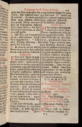 xxi-xxxix, Commune Apost. Temp. Paschali; Commune unius Martyris