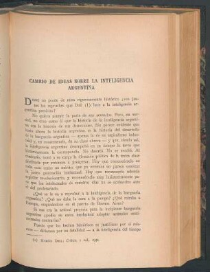 Cambio de ideas sobre la inteligencia argentina