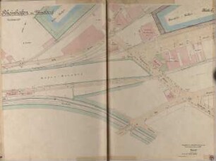 Rheinhafen zu Düsseldorf. Blatt 6; Hafenamt, Hafenbahnhof und Gladbacher straße