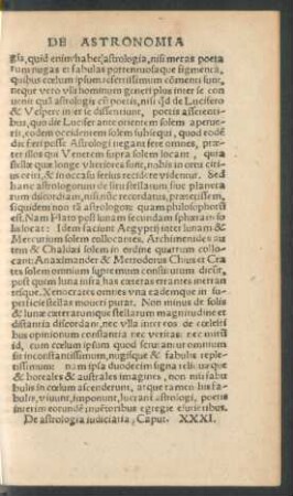 De astrologia iudiciaria Caput. XXXI. - De furore. Cap. XL.