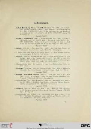 Goldmünzen (Nr. 1-72)