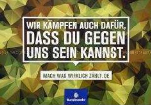 Plakat des Bundesministeriums der Verteidigung zur Anwerbekampagne "Mach, was wirklich zählt" im Herbst 2015