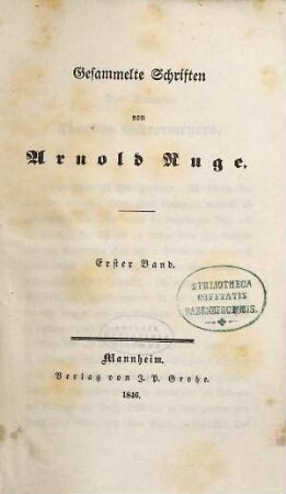 Gesammelte Schriften, 1. [Unsre Classiker und Romantiker seit Lessing. Geschichte der neuesten Poesie und Philosophie]