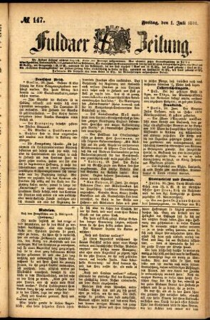 Ausgabe vom Freitag, den 01. Juli 1881.