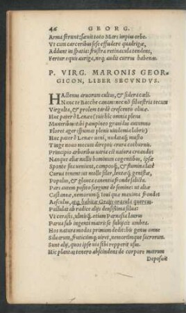 P. Virg. Maronis Georgicon, Liber Secundus.