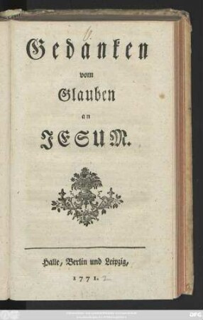 Gedanken vom Glauben an Jesum