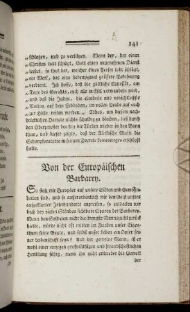 Von der Europäischen Barbarey
