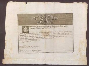 Studienzeugnisse des Grafen Clemens Joseph von Manderscheid-Blankenheim aus Rom.