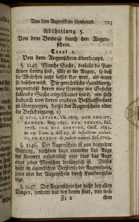 Abtheilung 5. Von dem Beweise durch den Augenschein.