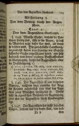 Abtheilung 5. Von dem Beweise durch den Augenschein.