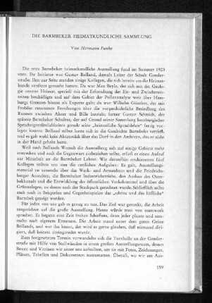 Die Barmbeker Heimatkundliche Sammlung