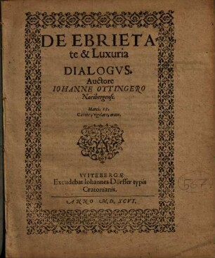 De Ebrietate & Luxuria Dialogvs
