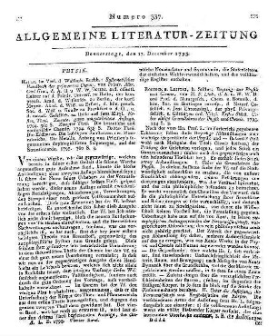 Der Genius auf der akademischen Laufbahn. Ein Lesebuch für Schulen und Universitäten. Leipzig: Kummer 1795